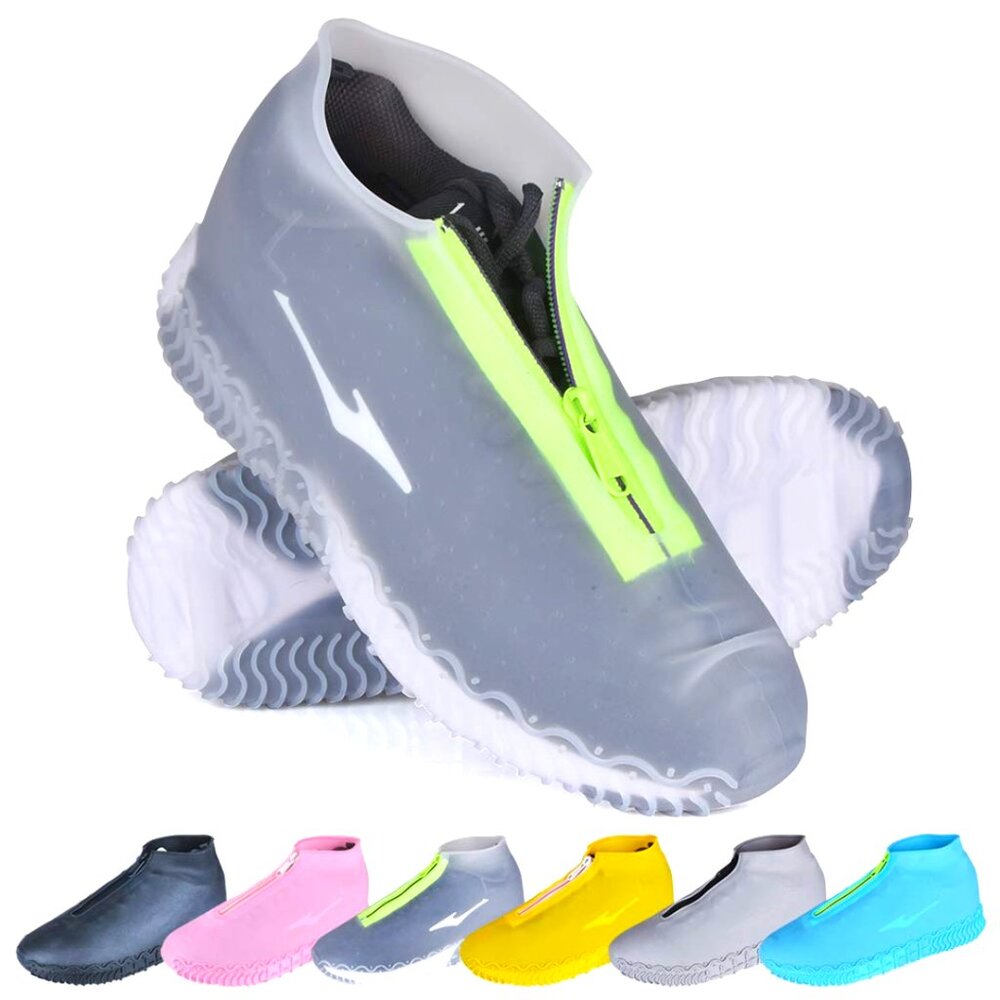 Reusable Waterproof Shoe Covers Foldable Zipper Not-Slip Kids Outdoor Rain Gear